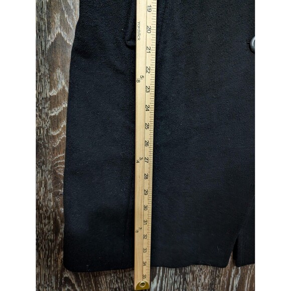 L.L.Bean Coat Womens 6 Black Lambswool Insulated Car Coat Button Front Lined - Picture 6 of 6